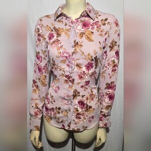 Tahari Pink and Brown Floral Top‎